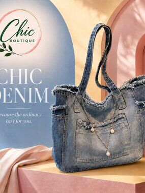 Chic Denim Statement Bag